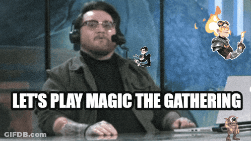 Man At Desk Let's Play Magic The Gathering GIF