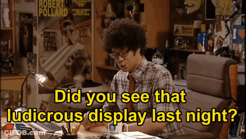 Man At Desk Saying Ludicrous Display Last Night GIF