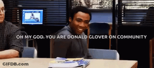 Man At Desk Saying Oh My God You Are Donald Glover On Community GIF