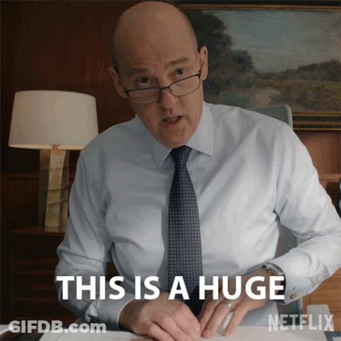 Man At Desk Saying This Is A Huge GIF