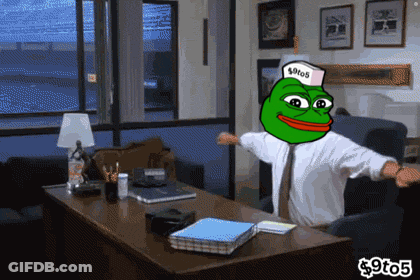 Man At Desk With Hat Saying $ 9To5 GIF