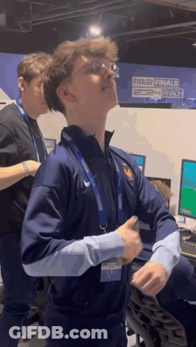 Man At FIFA Finals 2021 Riyadh Sign GIF