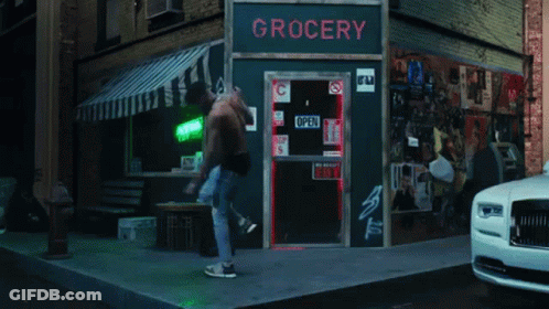 Man At Grocery Store At Night GIF