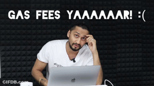 Man At Laptop Gas Fees Yaaaaar GIF