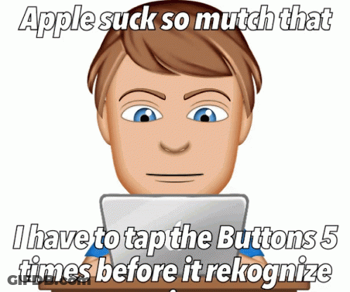 Man At Laptop Says Apple Suck So Much GIF