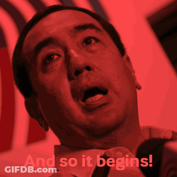 Man At Mic Saying And So It Begins GIF