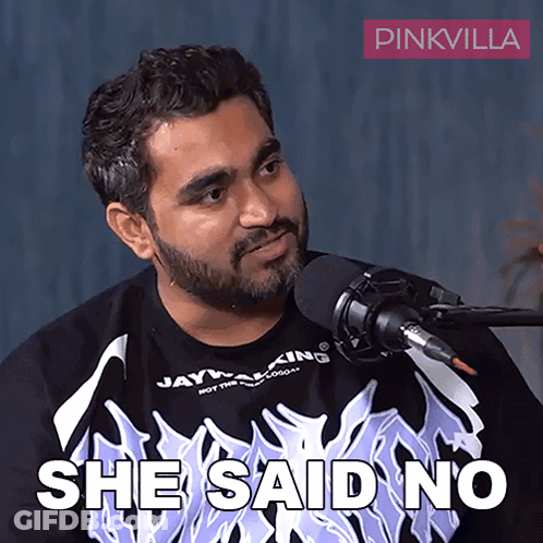 Man At Mic Saying She Said No GIF