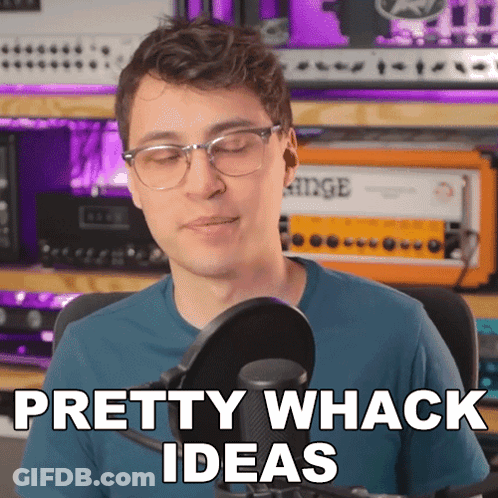 Man At Mic With Eyes Closed Saying Pretty Whack Ideas GIF