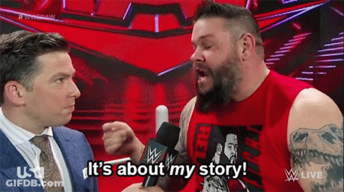Man At Microphone, Another Says My Story GIF