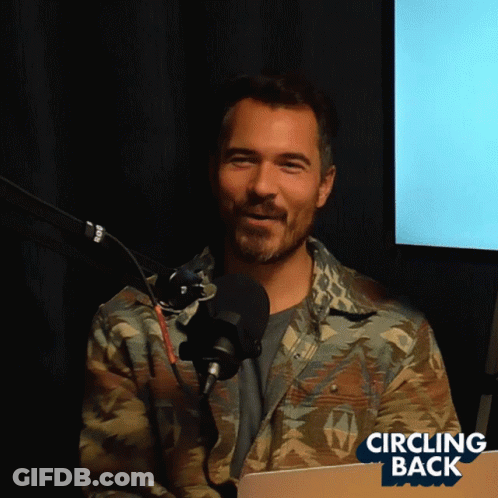Man At Microphone Circling Back GIF