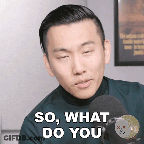 Man At Microphone Eyes Closed Saying So What Do You GIF