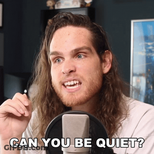 Man At Microphone Saying Can You Be Quiet GIF