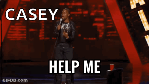 Man At Microphone Saying Casey Help Me GIF
