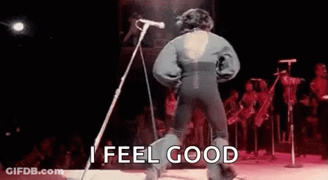 Man At Microphone Saying I Feel Good GIF