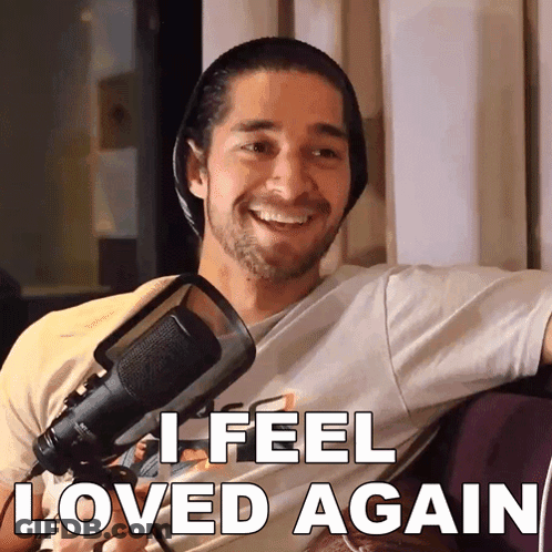Man At Microphone Saying I Feel Loved Again GIF