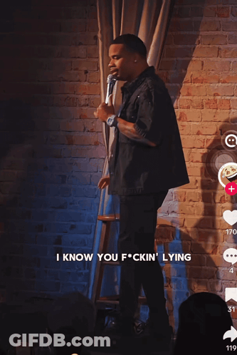 Man At Microphone Saying I Know You F*ck Lying GIF