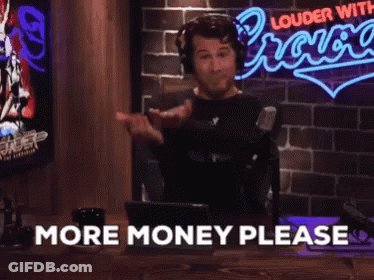 Man At Microphone Saying More Money Please GIF