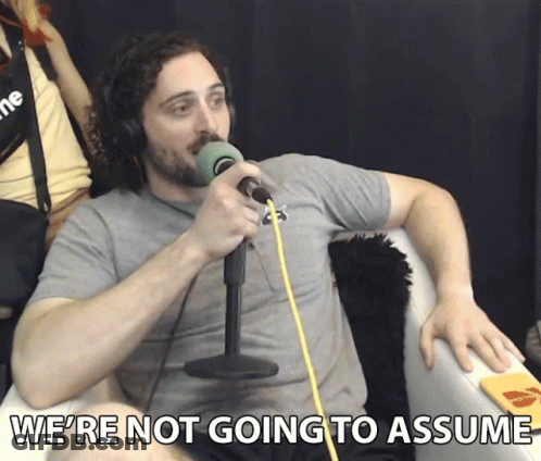 Man At Microphone Saying We're Not Going To Assume GIF
