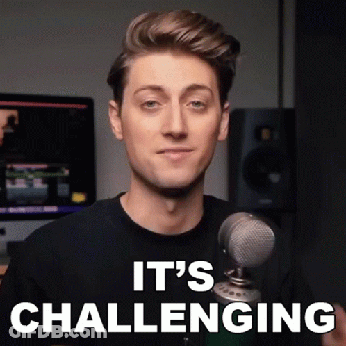 Man At Microphone Says It's Challenging GIF