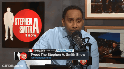 Man At Microphone Stephen Smith Show Sign GIF