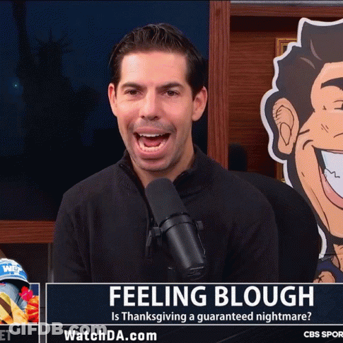 Man At Microphone With Feeling Bough GIF