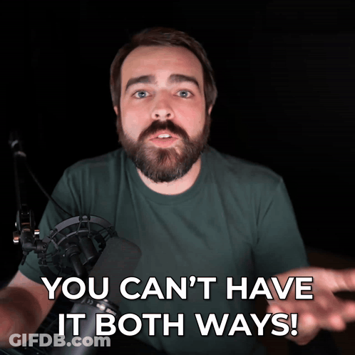 Man At Microphone You Can't Have It Both Ways GIF