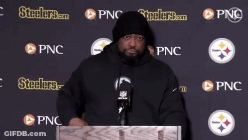Man At Podium In Front Of Steelers.com Wall GIF