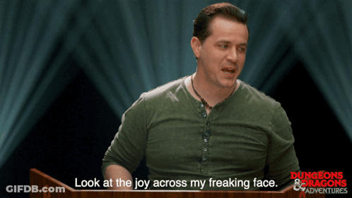 Man At Podium Saying Look At The Joy Across My Freaking Face GIF