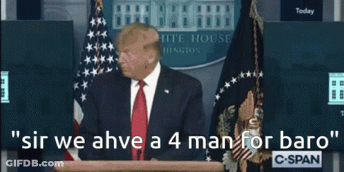 Man At Podium Saying Sir We Have A 4 Man For Baro GIF