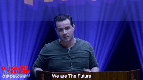 Man At Podium Saying We Are The Future GIF