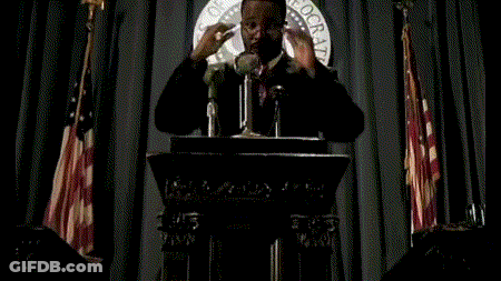 Man At Podium With Indeed GIF
