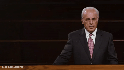 Man At Podium With John MacArthur Quote GIF