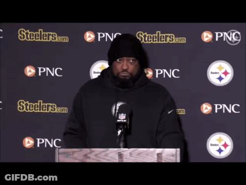 Man At Podium With Steelers.com And PNC Logos GIF