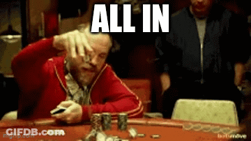 Man At Poker Table All In GIF