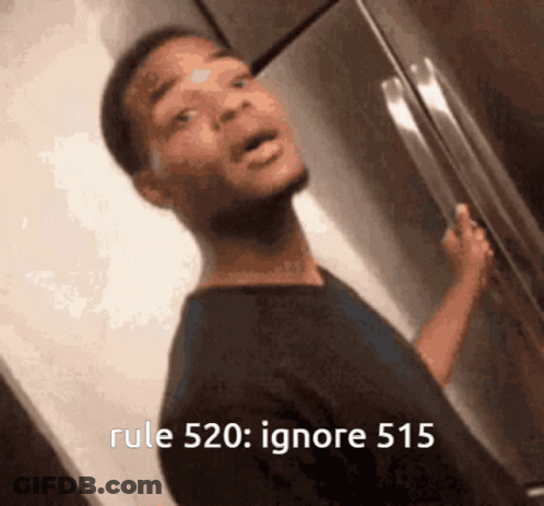 Man At Refrigerator With Rule 520 Ignore 515 GIF