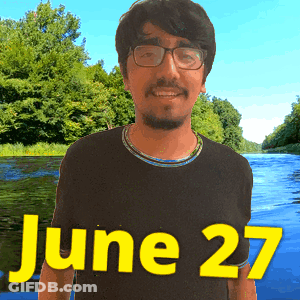 Man At River With June 27 Shirt GIF