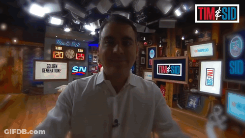 Man At Sign Saying Time Sid GIF