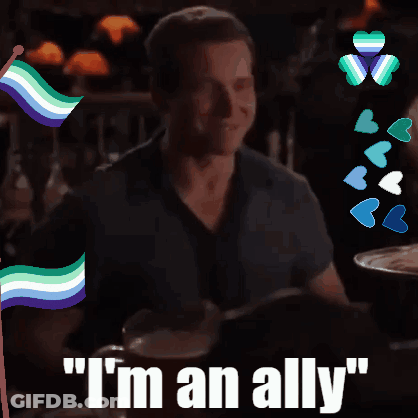 Man At Table Saying I'm An Ally GIF