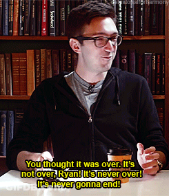 Man At Table Says You Thought It Was Over GIF