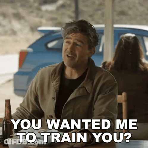 Man At Table Says You Wanted Me To Train You GIF