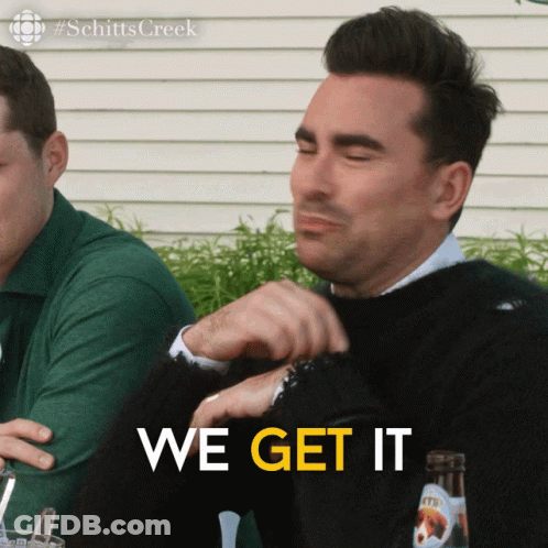 Man At Table With Beer Saying We Get It GIF