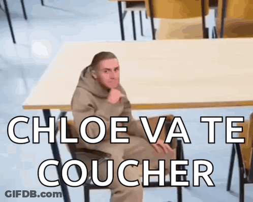 Man At Table With Chloe Va Te Coucher GIF