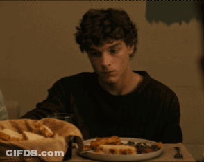 Man At Table With Plate Of Food GIF