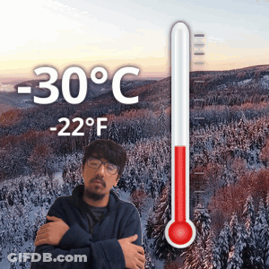 Man At Thermometer Saying 30 Degrees GIF