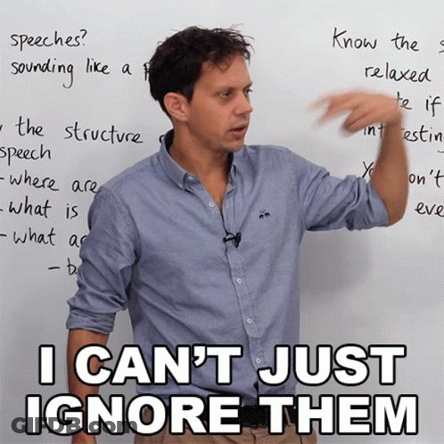 Man At Whiteboard Saying I Can't Just Ignore Them GIF