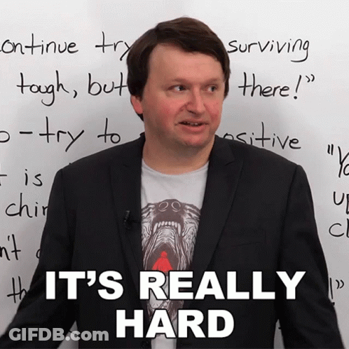 Man At Whiteboard Saying It's Really Hard On It GIF