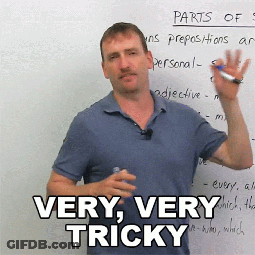 Man At Whiteboard With Parts Of Speech GIF