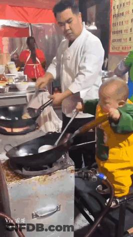 Man Baby Cooking Kitchen Saying Via Sharing Travel GIF