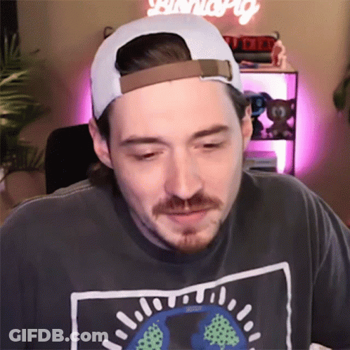 Man Baseball Cap T-Shirt Planet Picture GIF