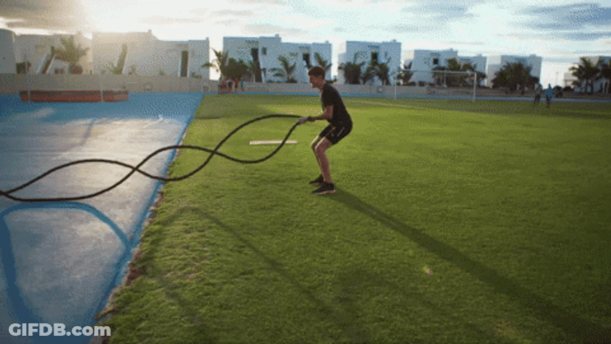 Man Battle Ropes Training GIF